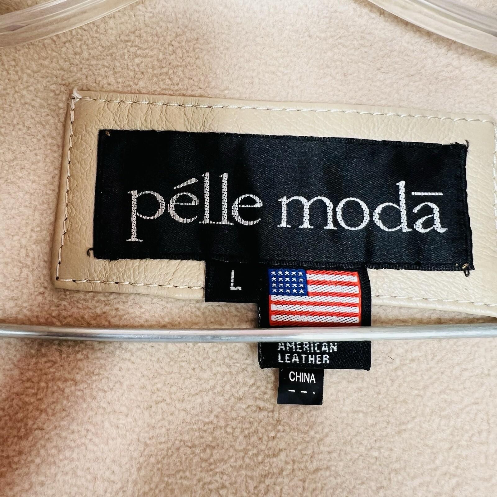 Pelle Moda Knoles & Carter Vtg Leather Puffer Vest L Faux Fur Collar Motorcycle