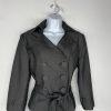 Sharagano Polyester Stretch Pant Suit Size 10 Gray Belted Double Breasted 2PC