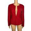 Adrianna Papell Acrylic Polyester Metallic Blazer Size 8 Red Beaded Collarless