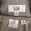 Le Suit Women Polyester Spandex Skirt Suit Size 14P Gray Lined Pockets 2PC