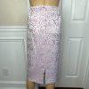 ASHRO Polyester Skirt Suit 16W  Light Purple Ruffle Bell Sleeve Collarless 2PC