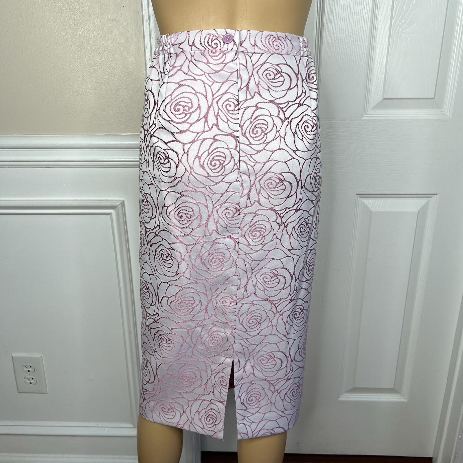 ASHRO Polyester Skirt Suit 16W  Light Purple Ruffle Bell Sleeve Collarless 2PC