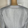 Tahari ASL Polyester Blazer Size 10 Silver Floral Beaded Cocktail 3/4 Sleeve