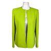 10-6849.jpg KASPER Women Lemon Green Open Front Polyester Lined Blazer Size 4