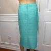 Liz Claiborne Women Polyester Skirt Suit Scarf Size 18 Green Collarless 3PC