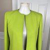 10-6851.jpg KASPER Women Lemon Green Open Front Polyester Lined Blazer Size 4