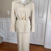 COLLECTIONS For LE SUIT 2PC Beige Polyester Belted Skirt (SZ 14) Suit (SZ 18)