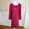 MONROE AND MAIN Women 2PC Burgundy Spandex Rayon Polyester Skirt Suit Size 16