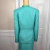 Liz Claiborne Women Polyester Skirt Suit Scarf Size 18 Green Collarless 3PC