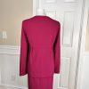 MONROE AND MAIN Women 2PC Burgundy Spandex Rayon Polyester Skirt Suit Size 16