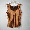 Cache Vintage Silk Tank Top Size S Shiny Copper Scoop Neck Y2K