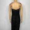 Miss Circle Semi Sheer Maxi Gown XL Black Stretch Spaghetti Straps Flattering