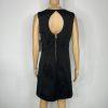 New Nicole Miller dress 8 black 3D applique Floral V neck cut out back y2k Funky