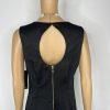 New Nicole Miller dress 8 black 3D applique Floral V neck cut out back y2k Funky