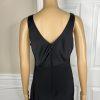 Calvin Klein Polyester Evening Gown Size M Black Sleeveless Ruffle Maxi V Neck