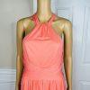 Celebrate DB Studio Mesh Gown Size 8 Salmon Halter Evening Dress Maxi