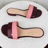 KATE SPADE Leather Maroon Pink Adjustable Strap Slip On Block Heel Sandals 7.5B