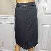 LIZ CLAIBORNE 2PC Charcoal Rayon Stretch Belted Skirt (Size 14) Suit (Size 16P)