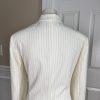 John Meyer Polyester Skirt Suit Size 10 Off White Striped Notch Collar 2PC New