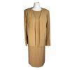 Anne Klein Women Polyester Dress Suit Size 10 Peanut Lined Collarless 2PC