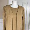 Anne Klein Women Polyester Dress Suit Size 10 Peanut Lined Collarless 2PC
