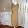 Anne Klein Women Polyester Dress Suit Size 10 Peanut Lined Collarless 2PC