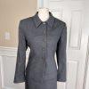 LE SUIT Women 2PC Gray Single Breasted Polyester Lined Skirt Suit Size 12P