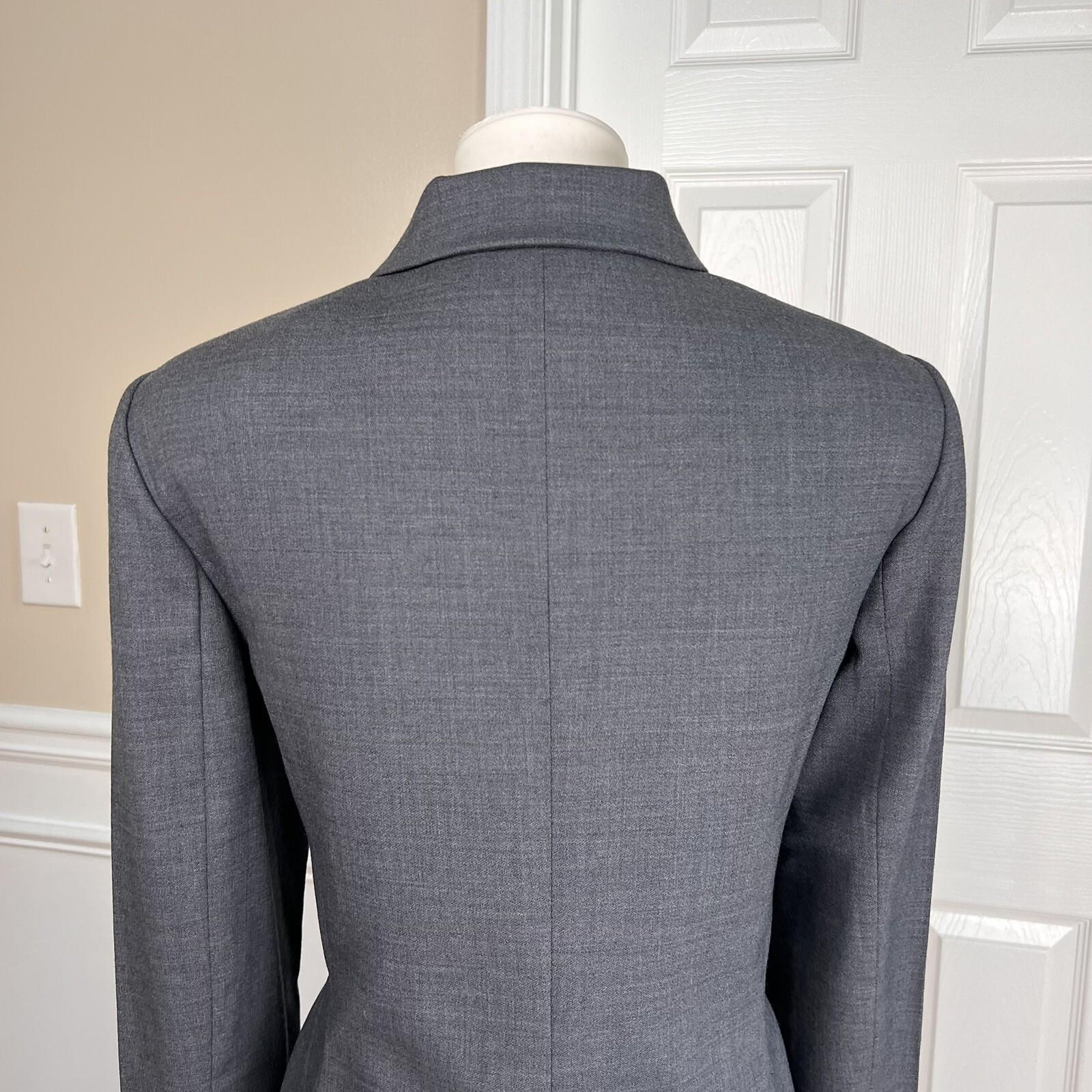 LE SUIT Women 2PC Gray Single Breasted Polyester Lined Skirt Suit Size 12P