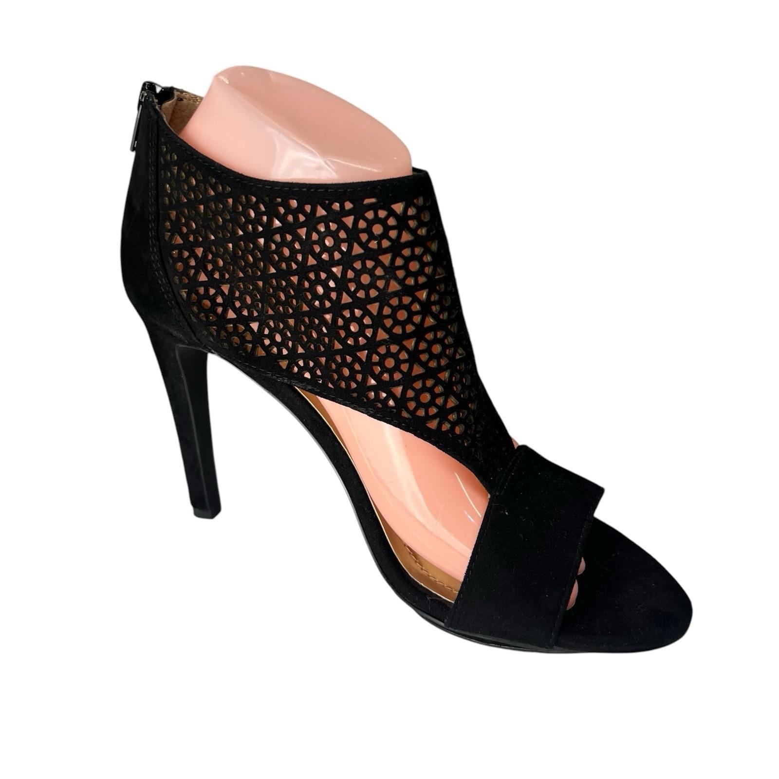 BCBG Generation Kadia Suede Caged 8.5 Perforated Open Toes Dressy Heels Platform