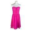 Alfred Angelo Polyester Dress Size 10 Fuchsia Strapless Pleated Sweetheart Flare