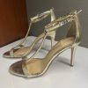 Gianni Bini Antonia Sandals Size 8.5M Gold Metallic T Strap High Heel Stiletto