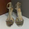 Gianni Bini Antonia Sandals Size 8.5M Gold Metallic T Strap High Heel Stiletto