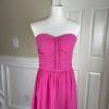 Alfred Angelo Polyester Dress Size 10 Fuchsia Strapless Pleated Sweetheart Flare