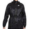 Nike Sportwear Windrunner Jacket Size S Black Dropped Hem Bungee Hood Waist New