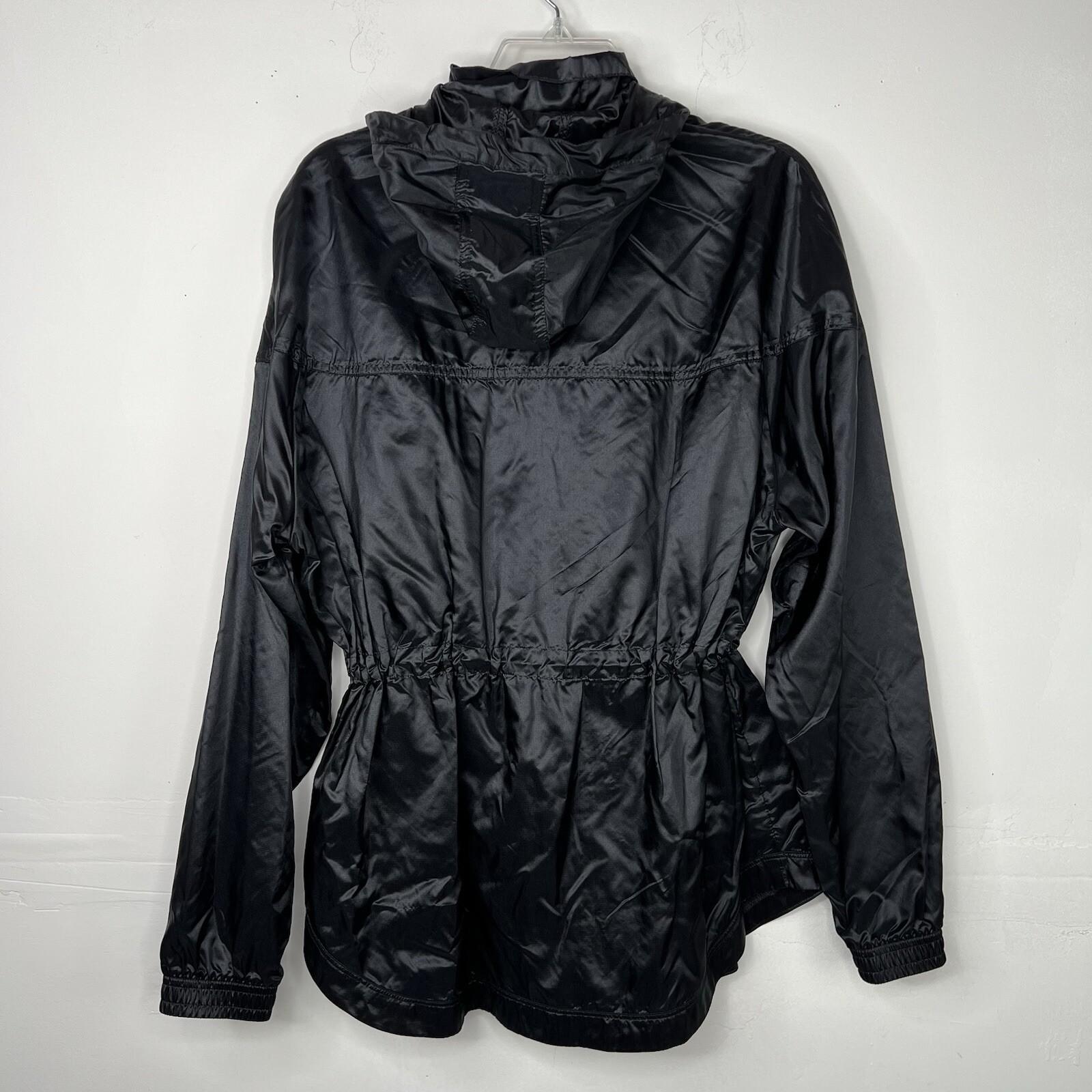 Nike Sportwear Windrunner Jacket Size S Black Dropped Hem Bungee Hood Waist New