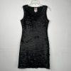 Yoana Baraschi Anthropologie Dress Size 4 Black Pleated Ribbons Sleeveless Lined
