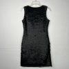 Yoana Baraschi Anthropologie Dress Size 4 Black Pleated Ribbons Sleeveless Lined