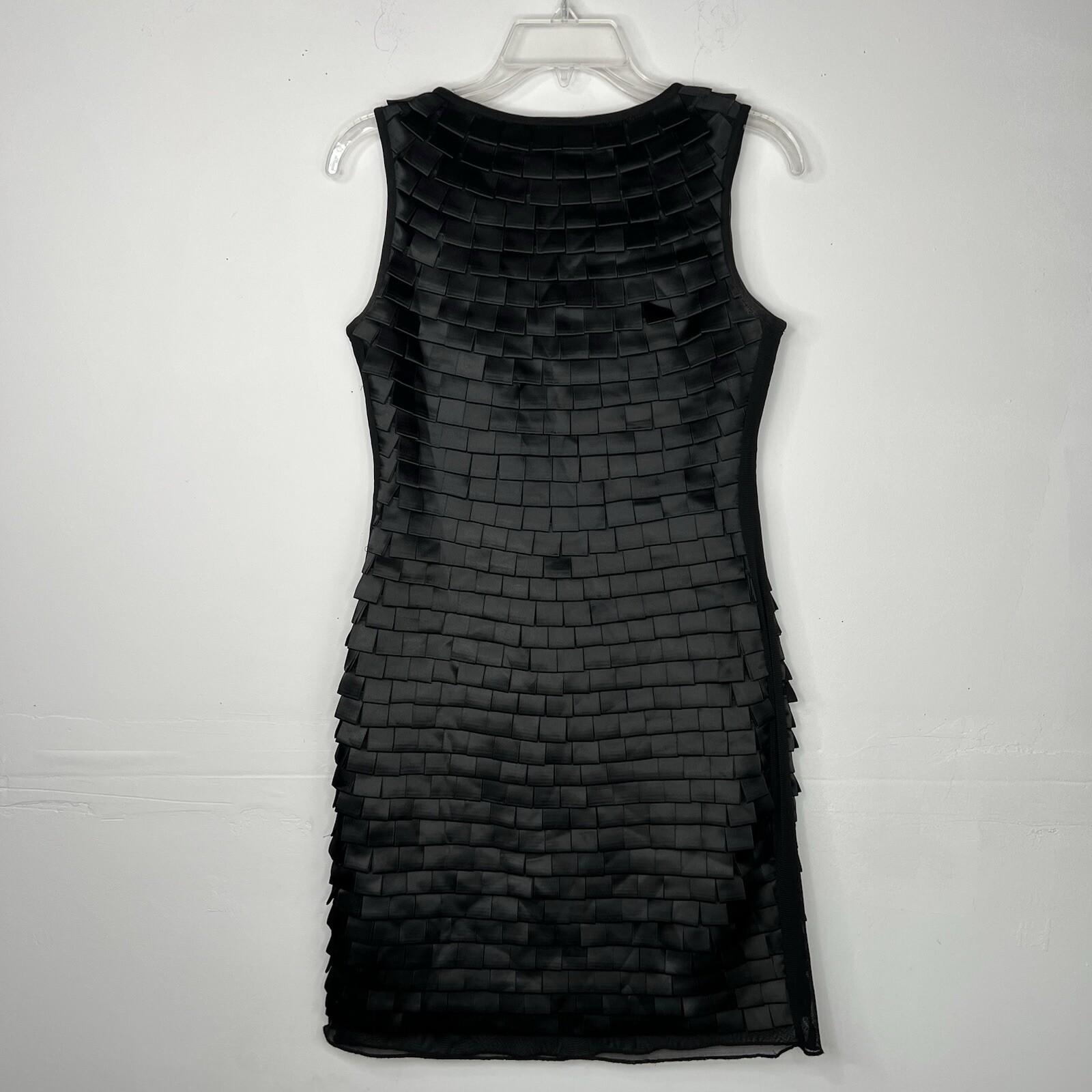 Yoana Baraschi Anthropologie Dress Size 4 Black Pleated Ribbons Sleeveless Lined