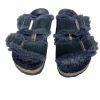 Birkenstock Arizona Navy Shearling Suede Sandals EU 36 US 6 Two Straps Buckle