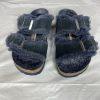 Birkenstock Arizona Navy Shearling Suede Sandals EU 36 US 6 Two Straps Buckle