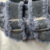 Birkenstock Arizona Navy Shearling Suede Sandals EU 36 US 6 Two Straps Buckle