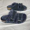 Birkenstock Arizona Navy Shearling Suede Sandals EU 36 US 6 Two Straps Buckle
