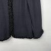 St John Evening By Marie Gray Blazer Size 6 Black Knit Ruffle Hem V Neck Stretch