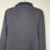 St John Evening By Marie Gray Blazer Size 6 Black Knit Ruffle Hem V Neck Stretch