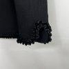 St John Evening By Marie Gray Blazer Size 6 Black Knit Ruffle Hem V Neck Stretch