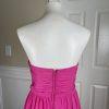 Alfred Angelo Polyester Dress Size 10 Fuchsia Strapless Pleated Sweetheart Flare