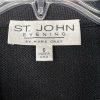 St John Evening By Marie Gray Blazer Size 6 Black Knit Ruffle Hem V Neck Stretch