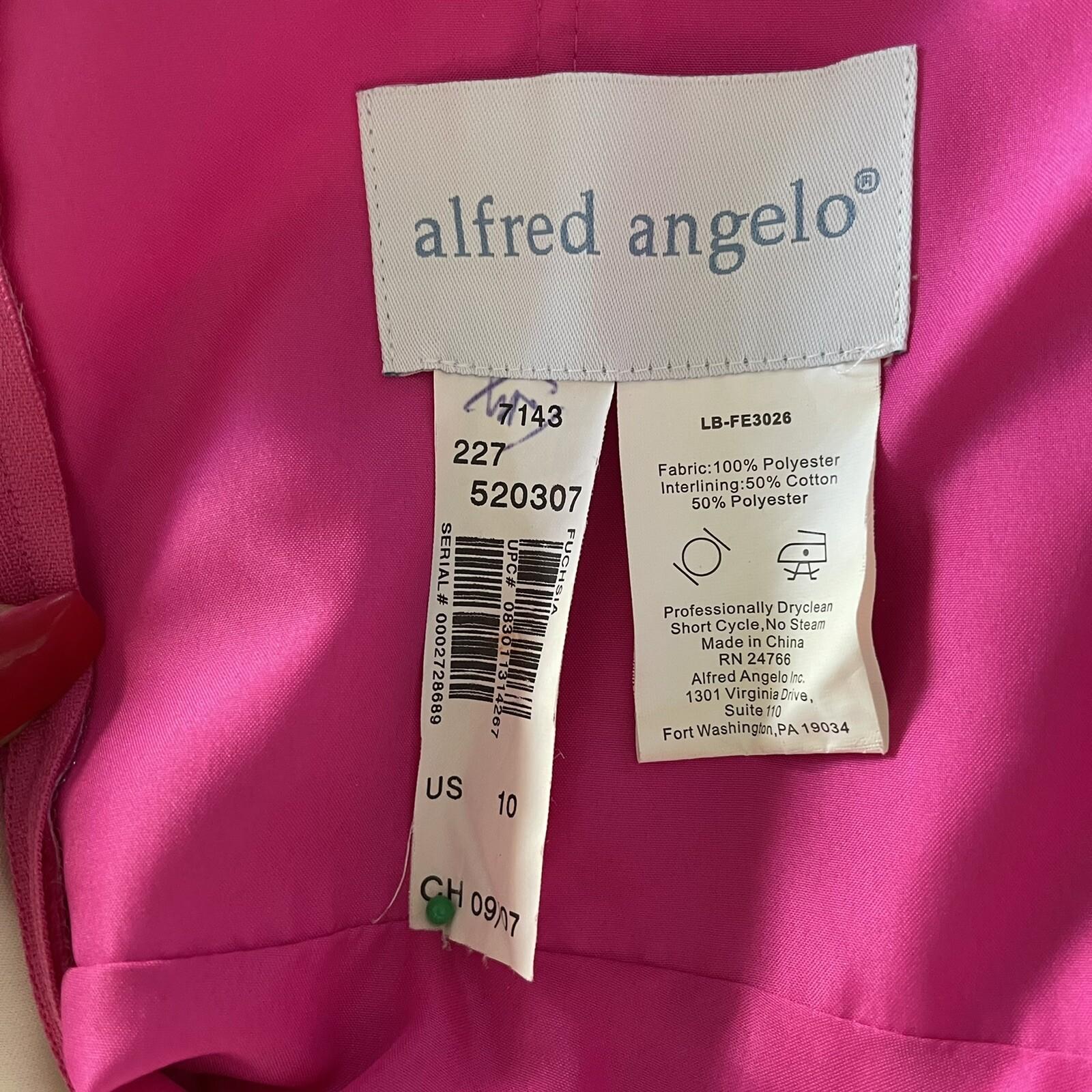 Alfred Angelo Polyester Dress Size 10 Fuchsia Strapless Pleated Sweetheart Flare