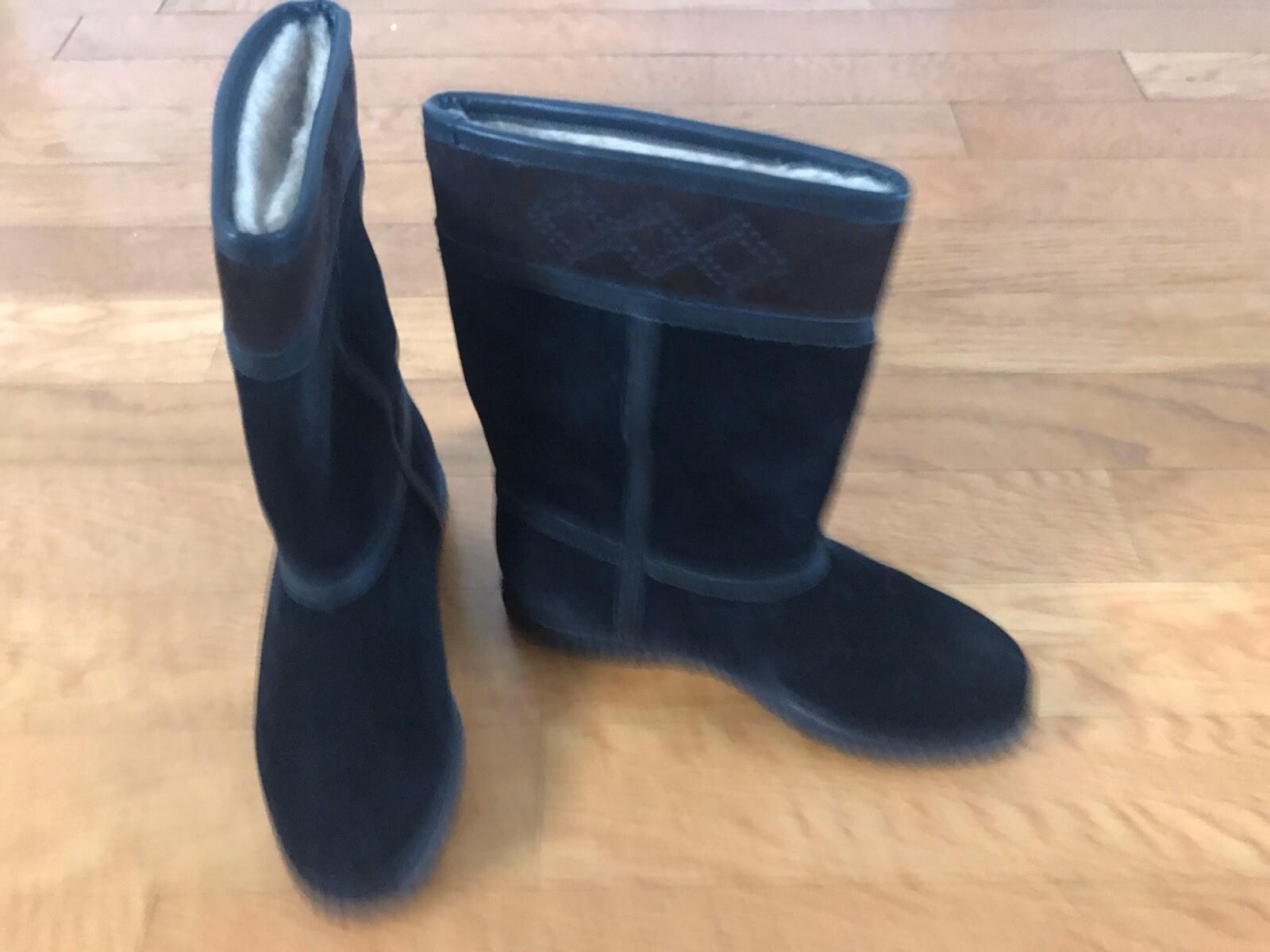 BASS Women Black Waterproof Winter Leather Suede Boot size 7 M