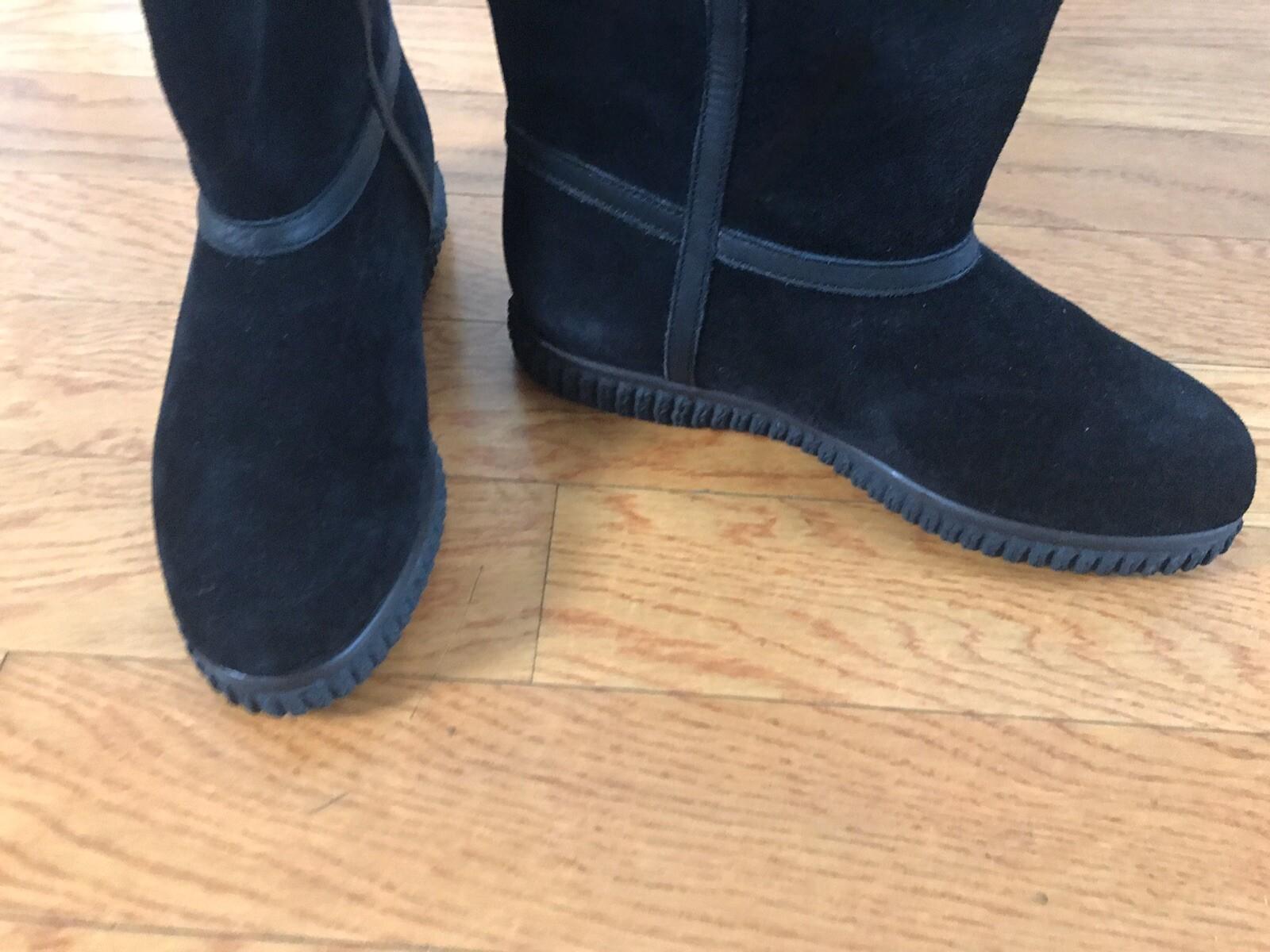 BASS Women Black Waterproof Winter Leather Suede Boot size 7 M